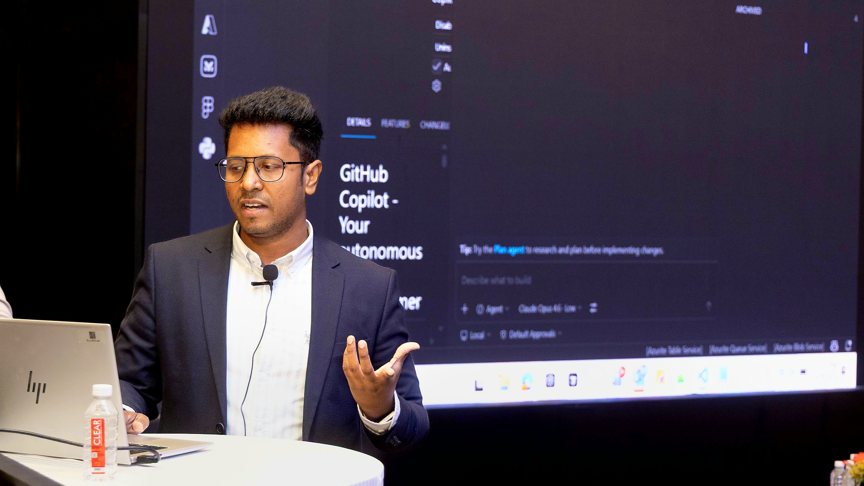 Darsan Yeduri speaking at technology conference